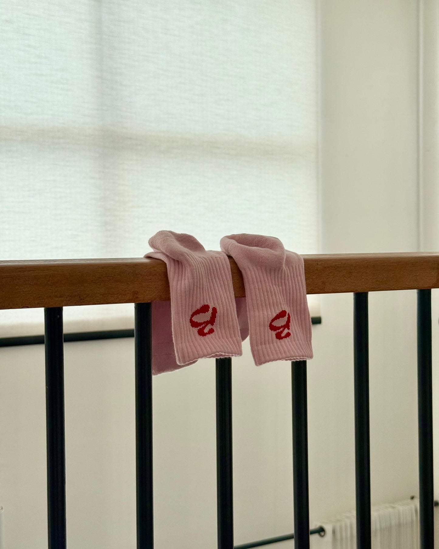 India Pink Grip Socks