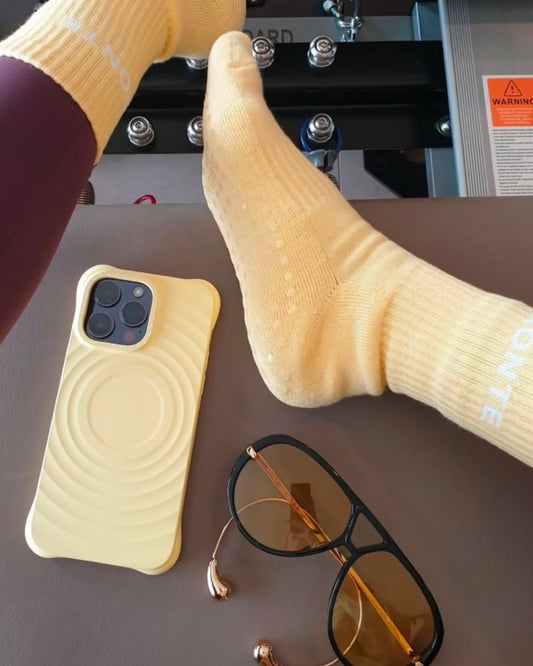 Jess Butter Yellow Grip Socks