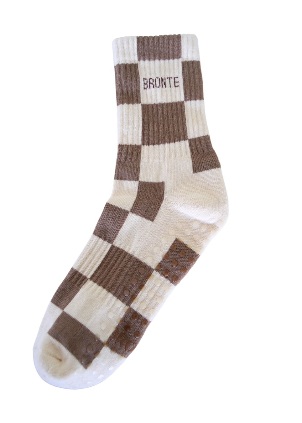 Tabby Checkered Grip Socks