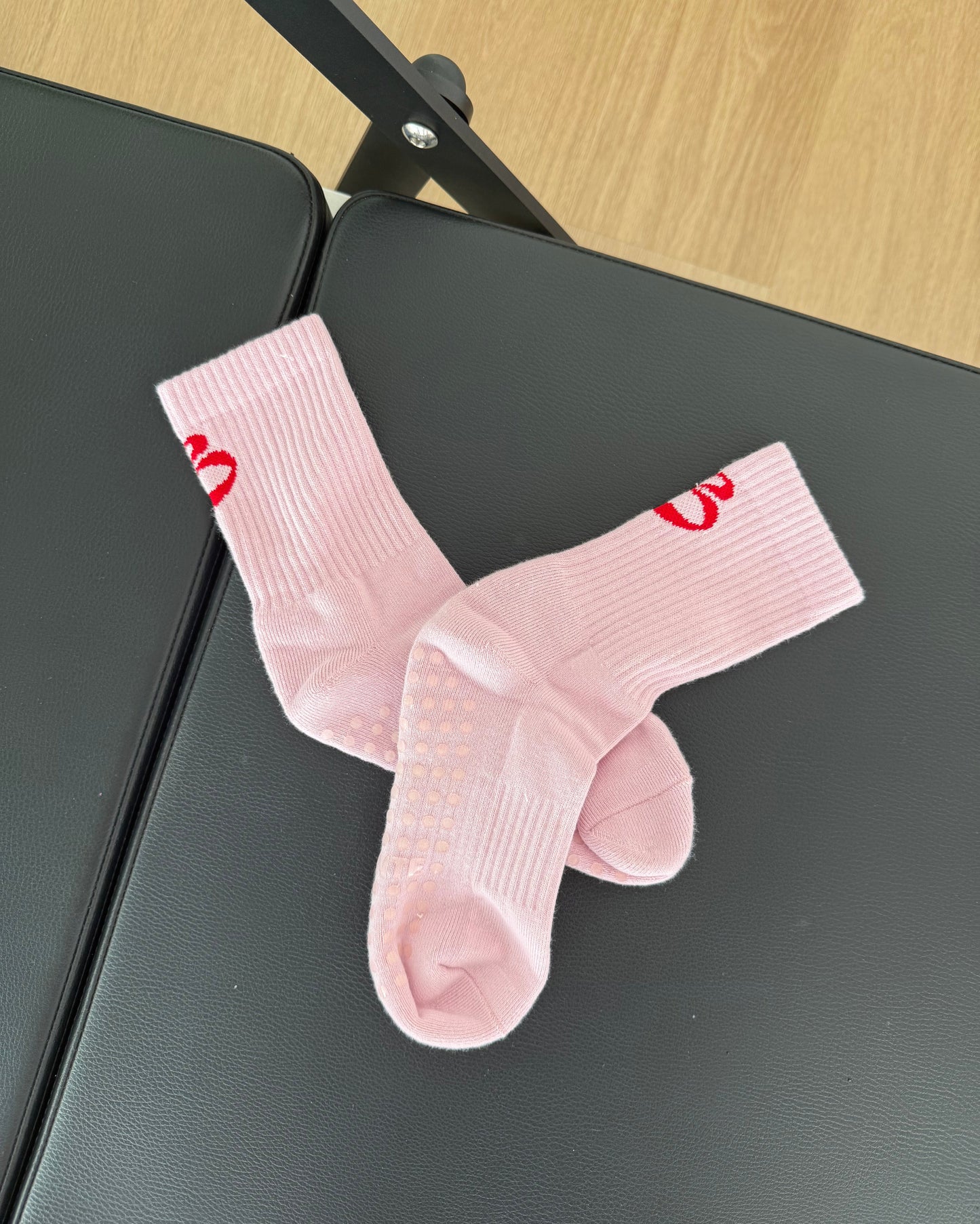 India Pink Grip Socks
