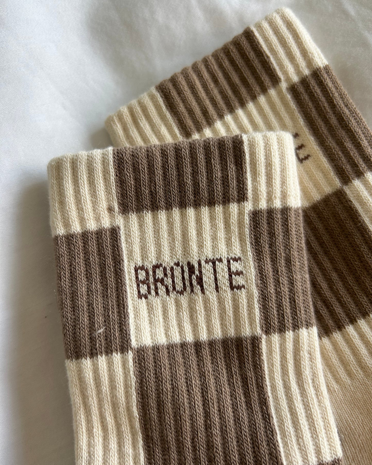 Tabby Checkered Grip Socks (Sample Sale)