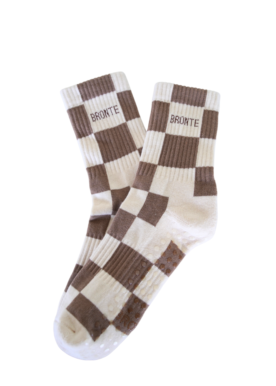Tabby Checkered Grip Socks